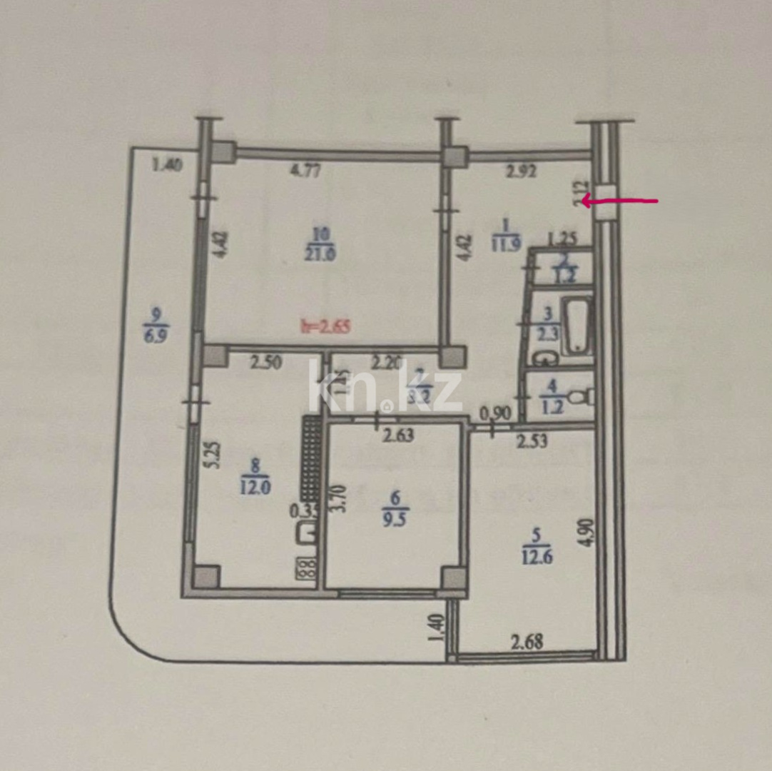 Продажа 3-комнатной квартиры, 82 м² - Продажа  трехкомнатных квартир в Алматы фото 14 из 15