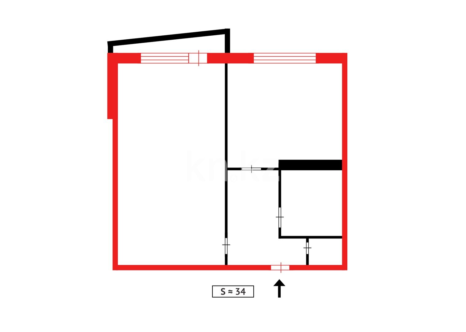 Продажа 1-комнатной квартиры, 34 м² в Темиртау