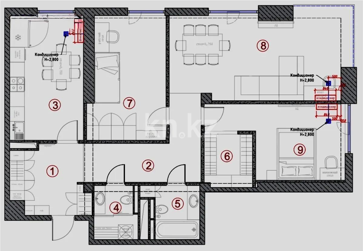 Продажа 3-комнатной квартиры, 101 м², пр. Абая, дом  164 - Продажа  трехкомнатных квартир в Алматы без посредников фото 5 из 5