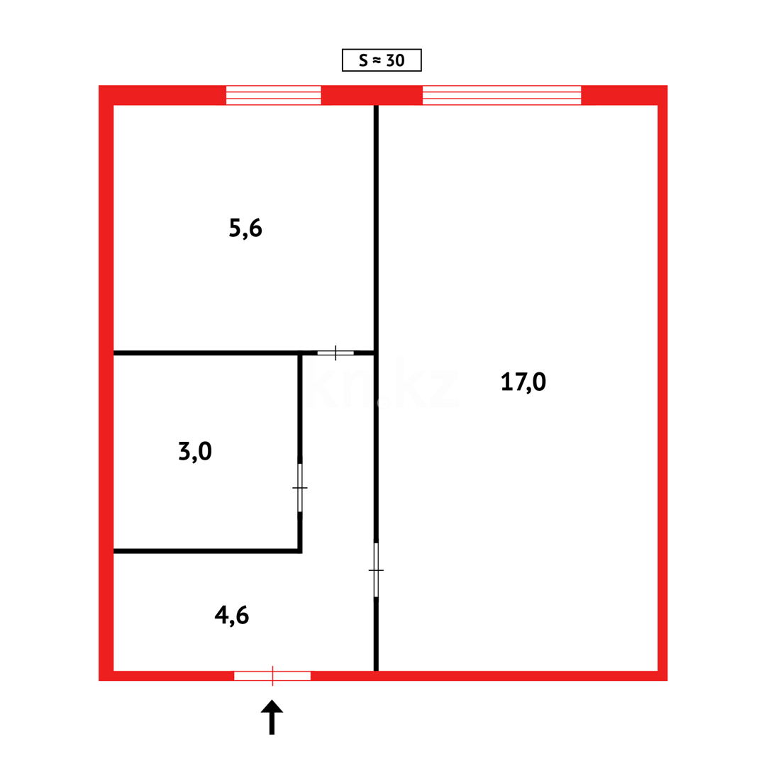Продажа 1-комнатной квартиры, 30 м², мкр-н 16 - Продажа  однокомнатных квартир в Караганде с фото фото 9 из 9