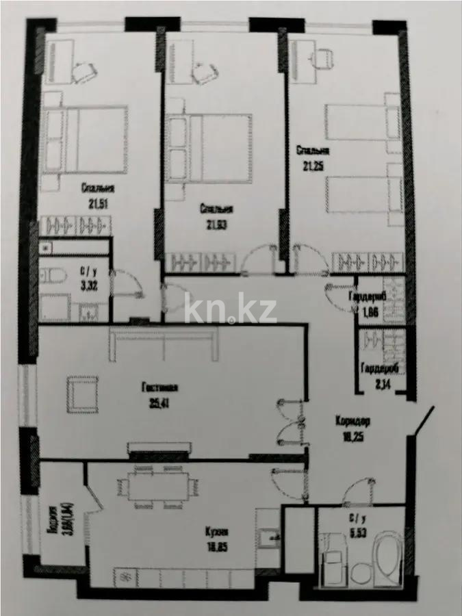 Продажа 4-комнатной квартиры, 140 м², ул. Бухар жырау, дом  12/3 - Продажа квартир в Казахстане фото 1 из 1