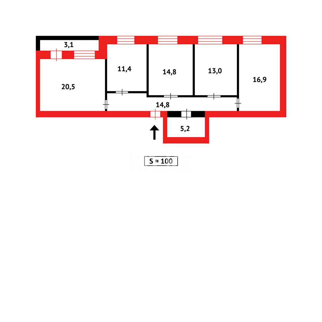 Продажа 3-комнатной квартиры, 102 м², ул. Муканова в Караганде - фото 17