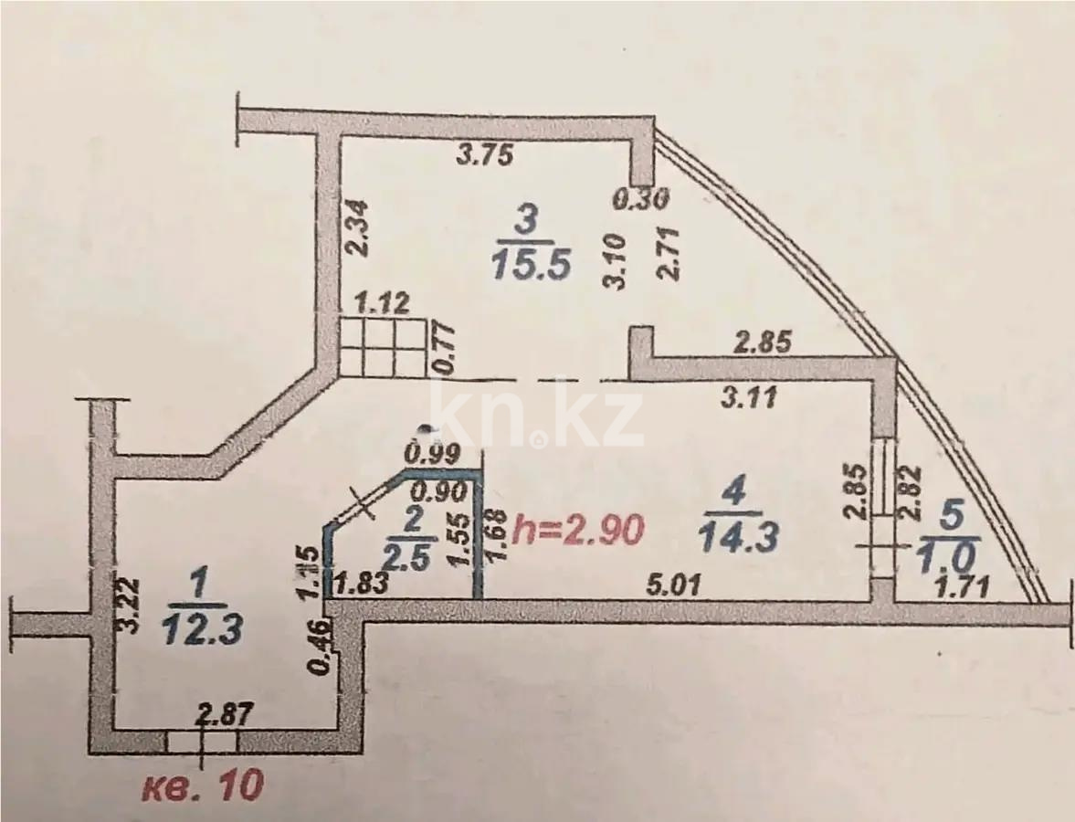 Продажа 1-комнатной квартиры, 45.6 м² - Продажа однокомнатных квартир от собственников в Алматы - страница 3 фото 4 из 4