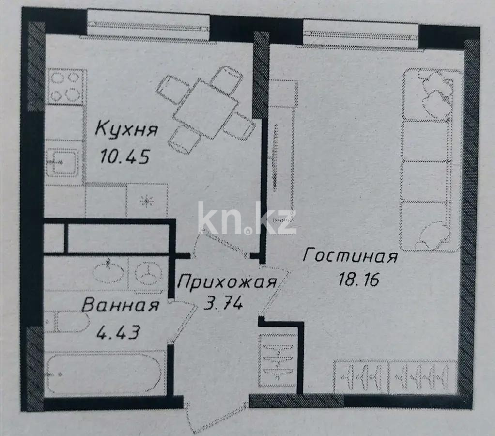 Продажа 1-комнатной квартиры, 37 м² в Астане