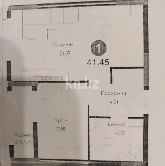 Продажа 1-комнатной квартиры, 42 м², ул. Е-882, дом  7 в Астане