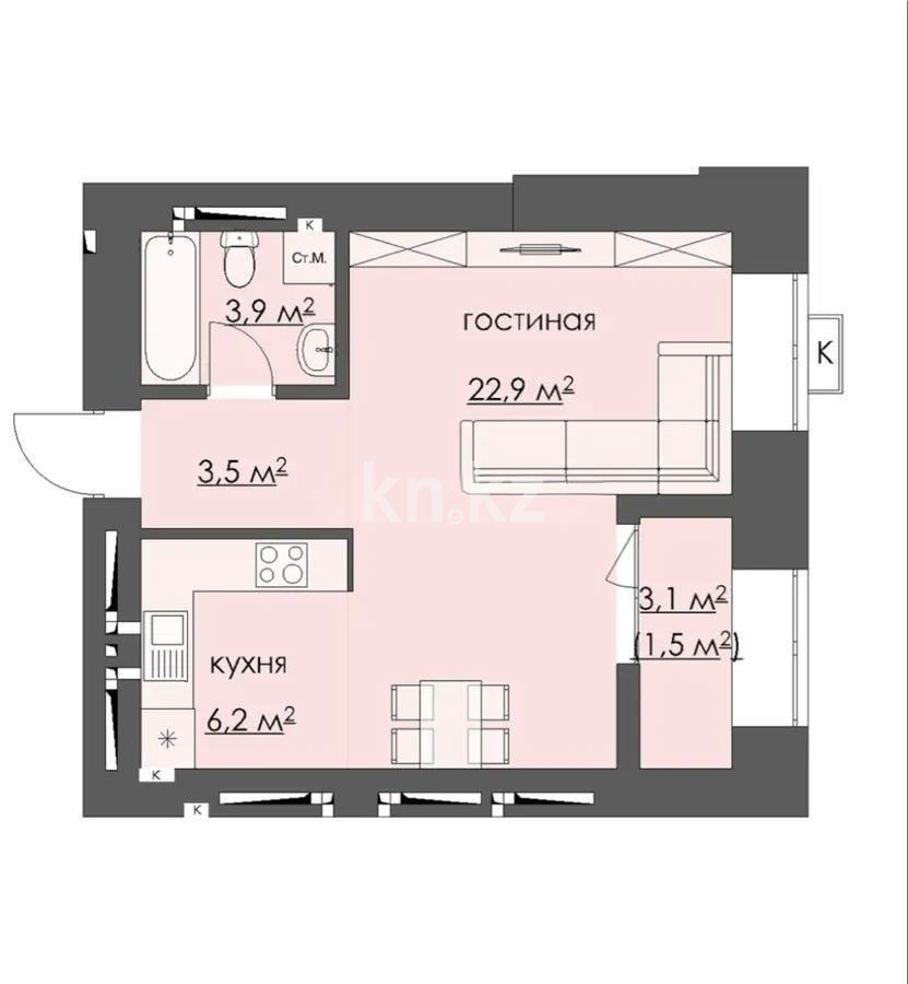 Продажа 2-комнатной квартиры, 40 м², 067 учетный квартал, дом  участок 502 - Продажа квартир в Караганде в Майкудуке без посредников фото 1 из 1