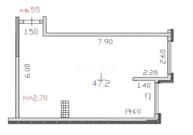 Продажа 2-комнатной квартиры, 47.2 м² - Продажа двухкомнатных квартир от собственников в Алматы фото 1 из 1