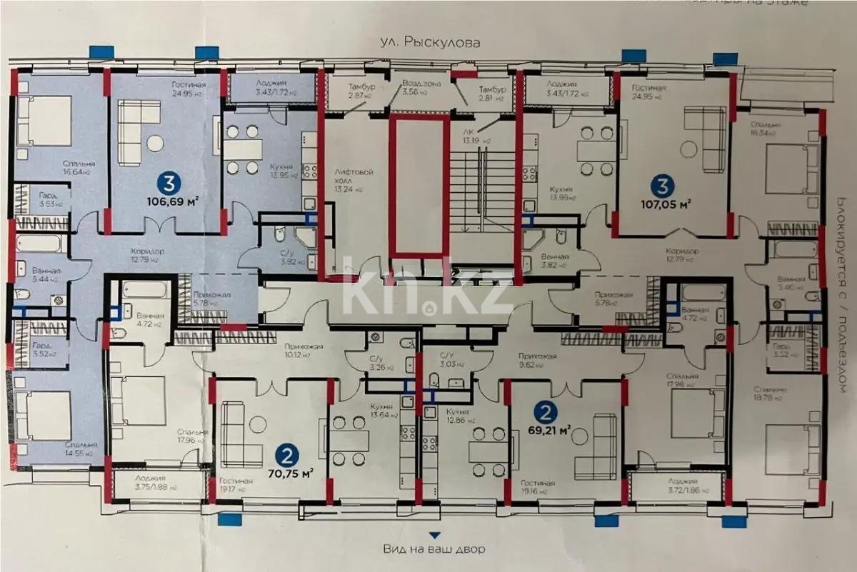 Продажа 3-комнатной квартиры, 107 м² в Астане