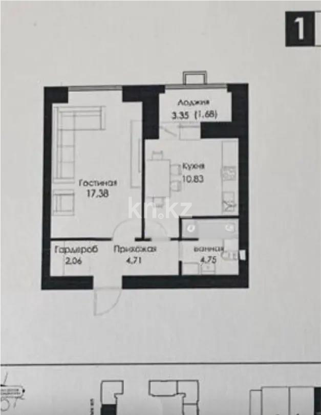 Продажа 1-комнатной квартиры, 41.41 м², пр. Мангилик Ел, дом  7 стр - Продажа квартир в новостройках Астаны без посредников фото 1 из 1