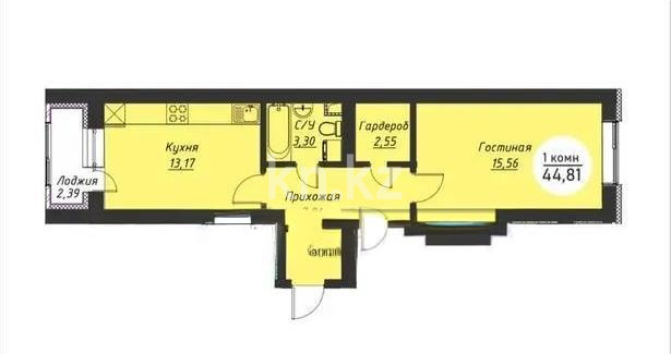 Продажа 2-комнатной квартиры, 44.9 м² - Продажа  двухкомнатных квартир в новостройках Астаны - страница 45 фото 3 из 3