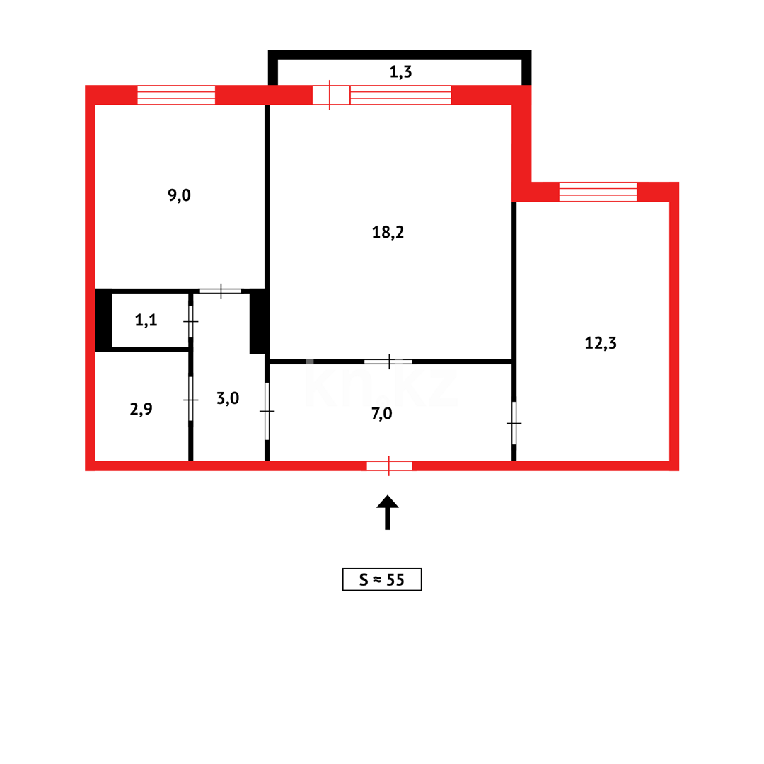 Продажа 2-комнатной квартиры, 53 м², мкр-н 6-й в Темиртау - фото 17