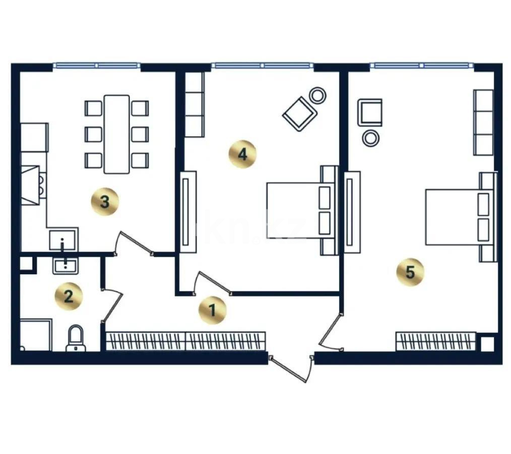 Продажа 2-комнатной квартиры, 72.32 м², ул. Сыбызгы, дом  100 стр - Продажа  двухкомнатных квартир в Алматы без посредников фото 1 из 1