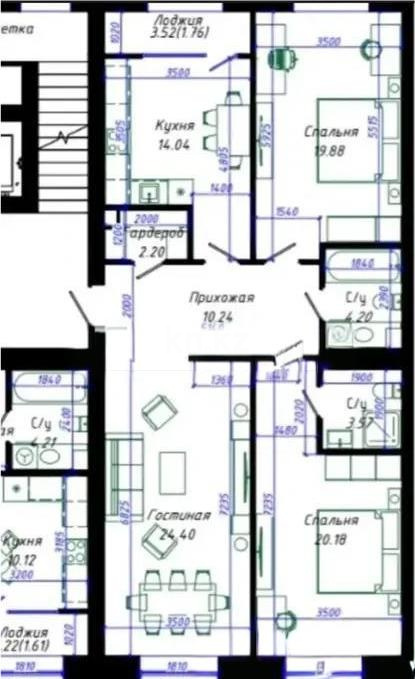 Продажа 3-комнатной квартиры, 100.4 м², ул. Жошы хана, дом  14/1 в Астане