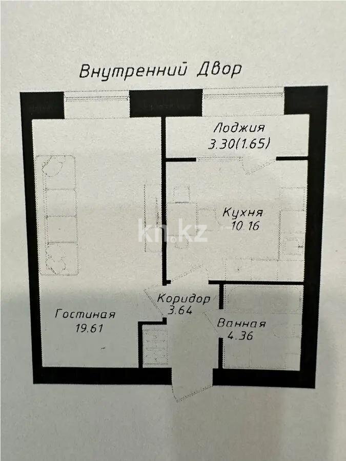 Продажа 1-комнатной квартиры, 39.6 м² в Астане