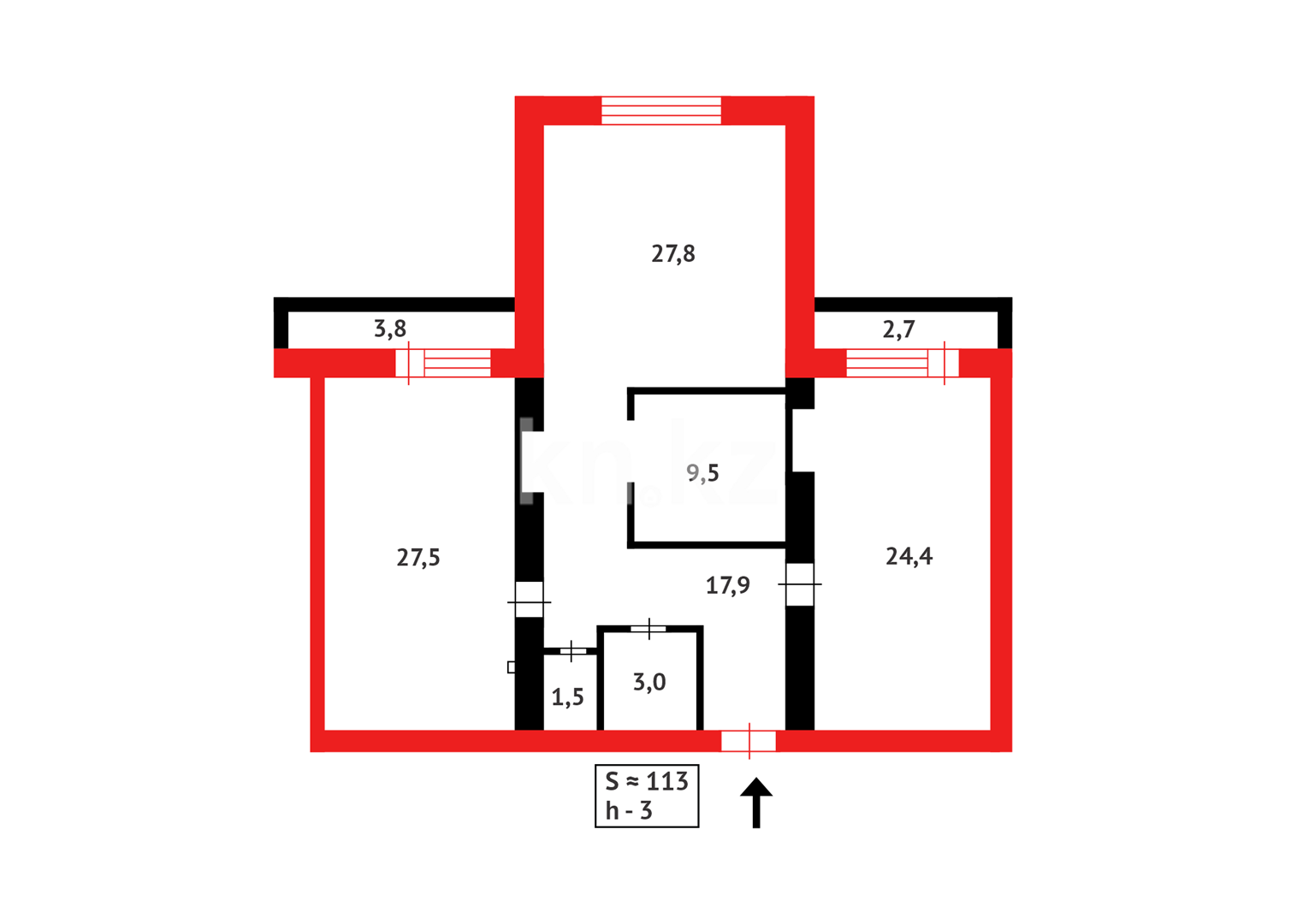 Продажа 3-комнатной квартиры, 113 м² - Продажа  трехкомнатных квартир в новостройках Астаны - страница 41 фото 16 из 16