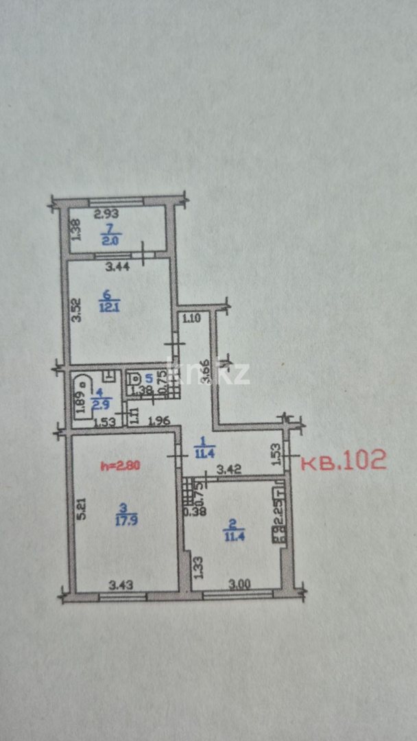 Продажа 2-комнатной квартиры, 58.7 м² в Алматы - фото 3