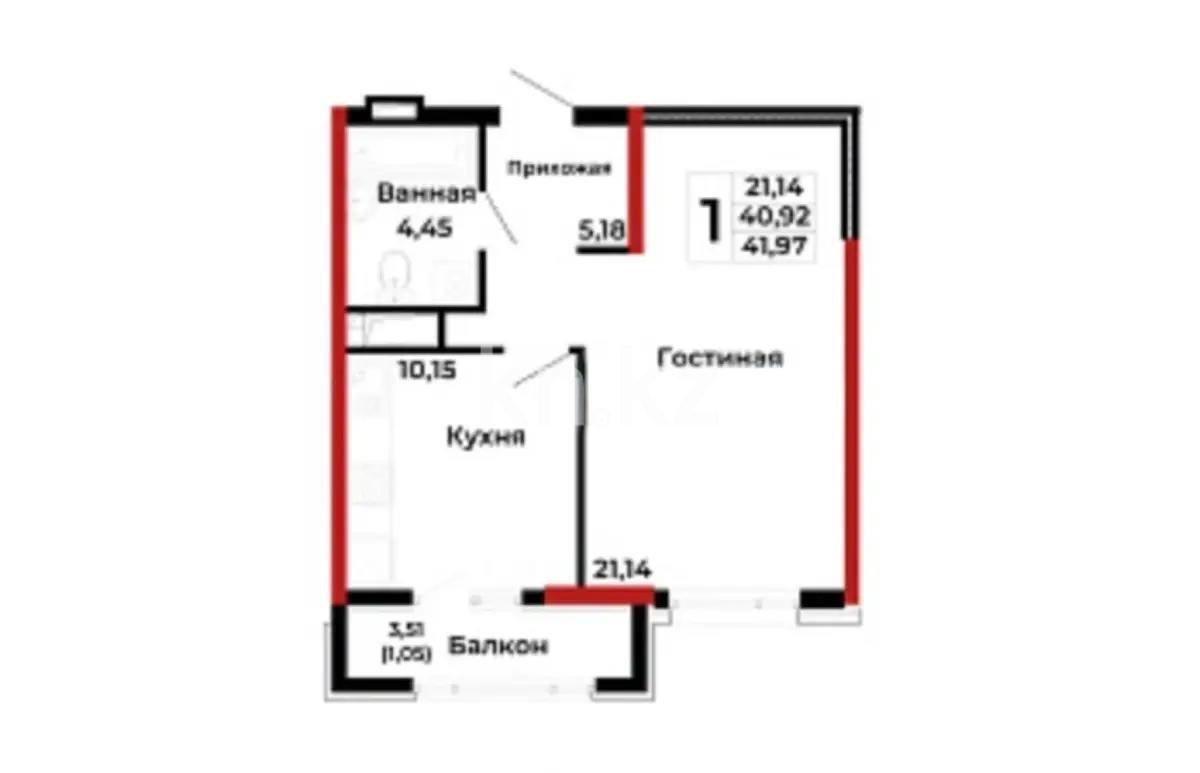 Продажа 2-комнатной квартиры, 43 м², ул. Толе би, дом  16 в Астане