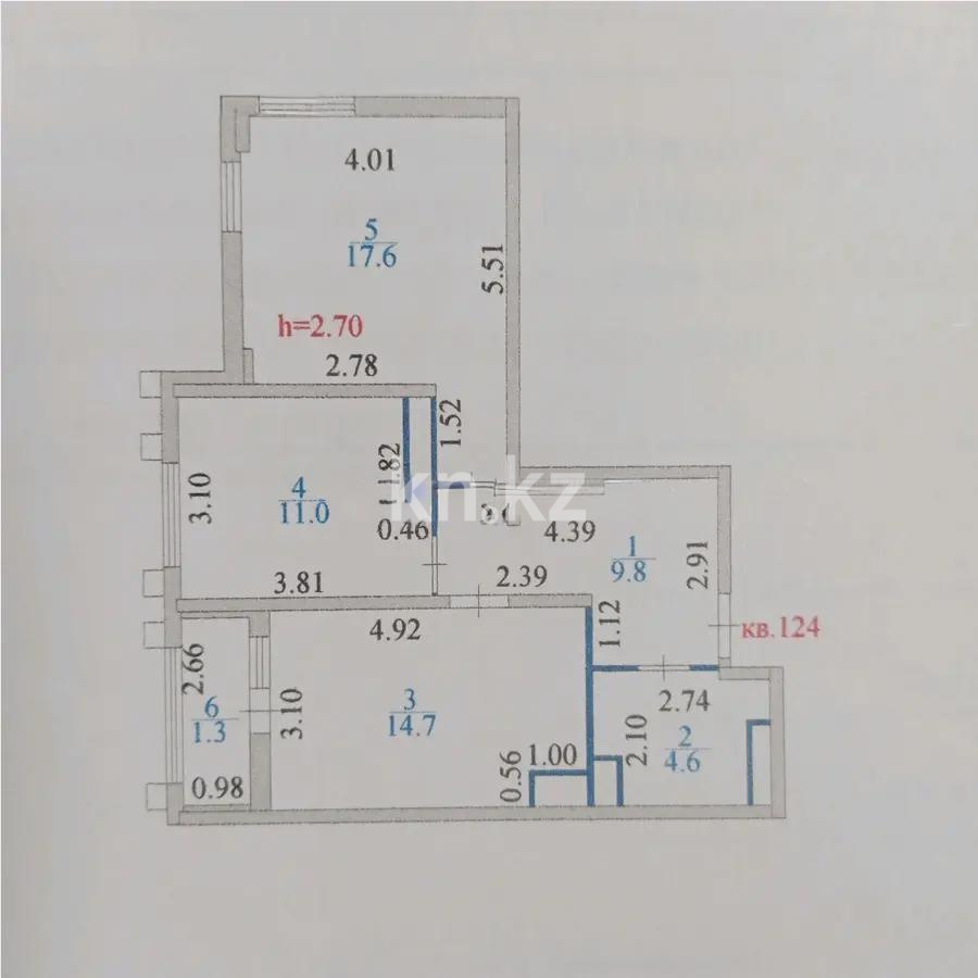 Продажа 3-комнатной квартиры, 59 м², ул. Куанышбаева, дом  11/2 - Продажа  трехкомнатных квартир в новостройках Астаны без посредников фото 1 из 1