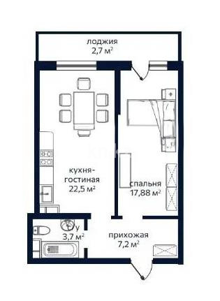 Продажа 1-комнатной квартиры, 53.98 м², Алатауская тр., дом  30 - Продажа  однокомнатных квартир в новостройках Алматы без посредников фото 1 из 1