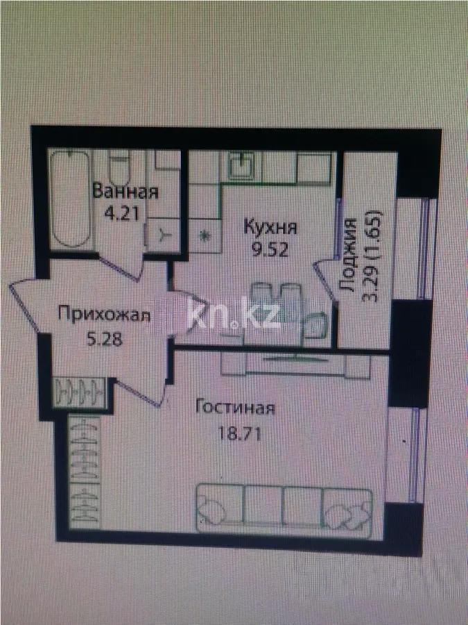 Продажа 1-комнатной квартиры, 39.37 м² в Астане
