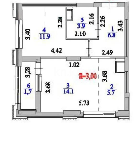 Продажа 2-комнатной квартиры, 44 м² в Астане