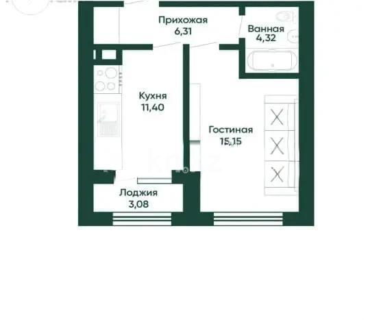 Продажа 1-комнатной квартиры, 38.72 м², ул. Калдаякова, дом  16 в Астане