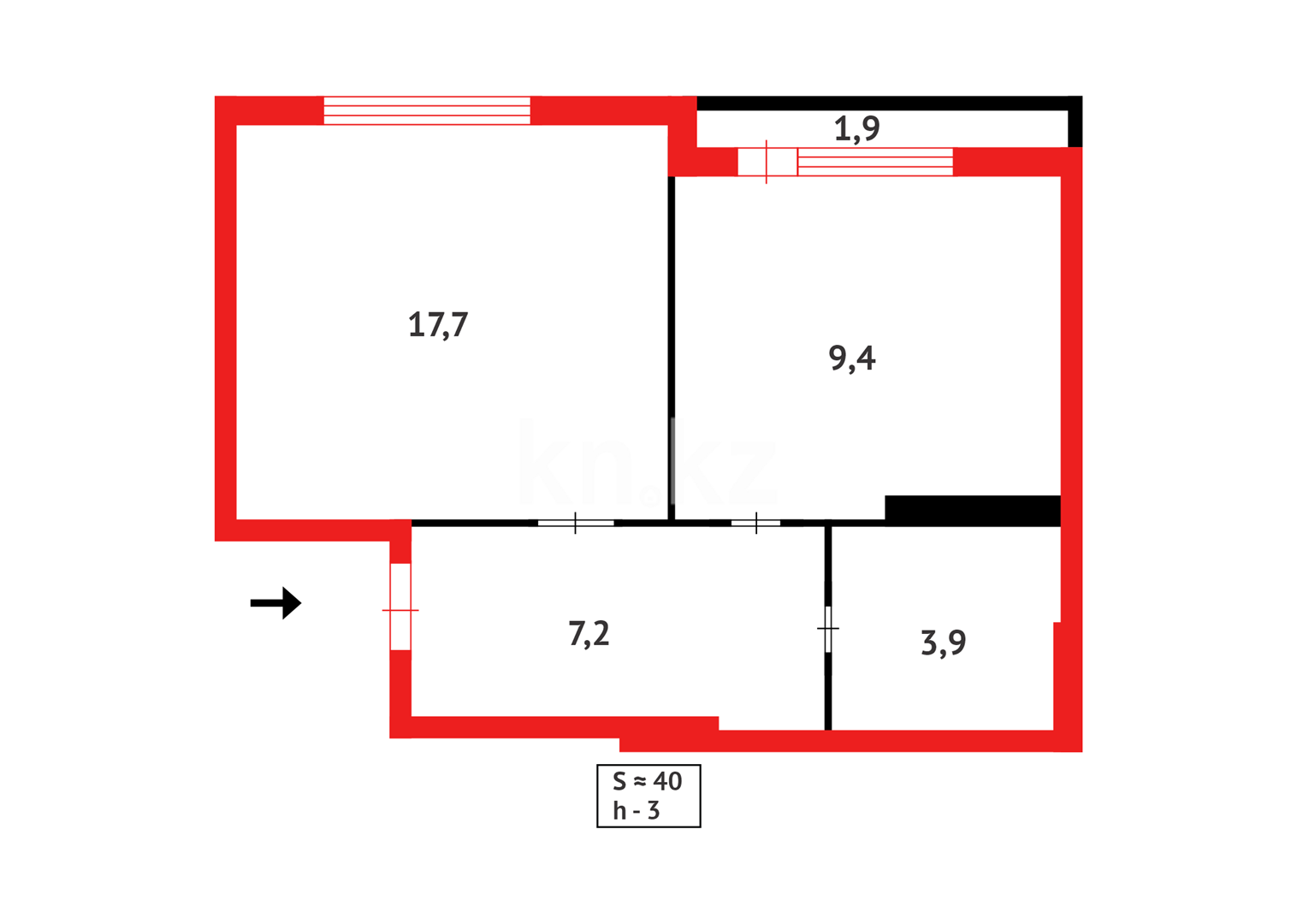 Продажа 1-комнатной квартиры, 40.1 м² - Продажа квартир в новостройках Астаны - страница 73 фото 10 из 10