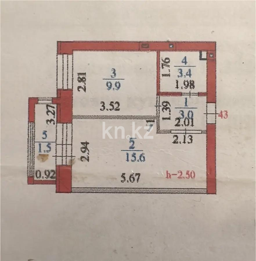 Продажа 1-комнатной квартиры, 33.4 м², ул. Айтматова, дом  41а - Продажа  однокомнатных квартир в Астане фото 3 из 3
