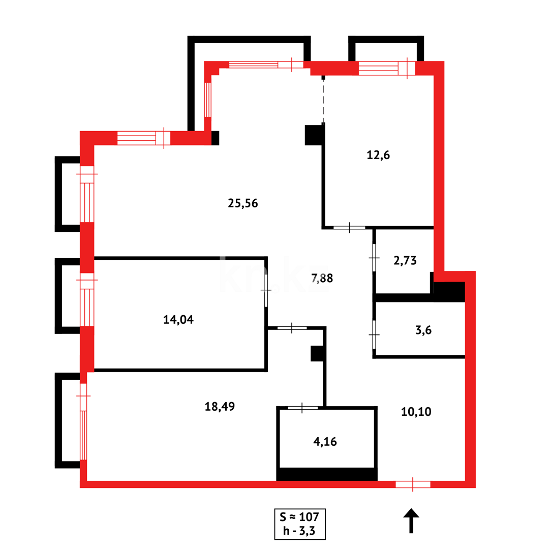 Продажа 3-комнатной квартиры, 107 м², ул. Мичурина - Продажа квартир в Караганде фото 19 из 19