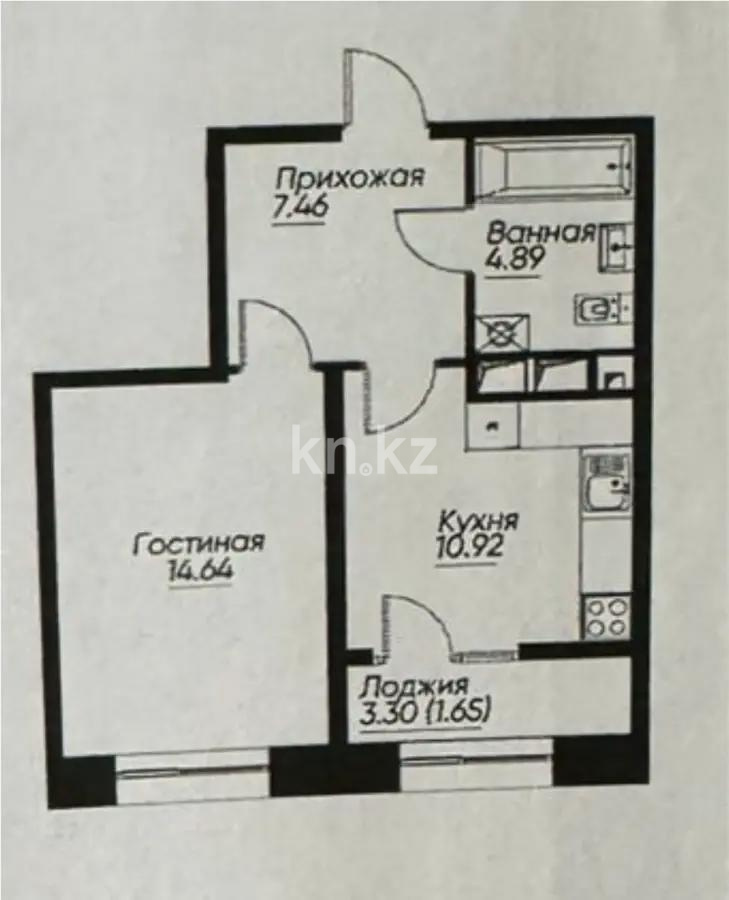 Продажа 1-комнатной квартиры, 39.56 м², ул. Навои, дом  30а/1 в Алматы - фото 2