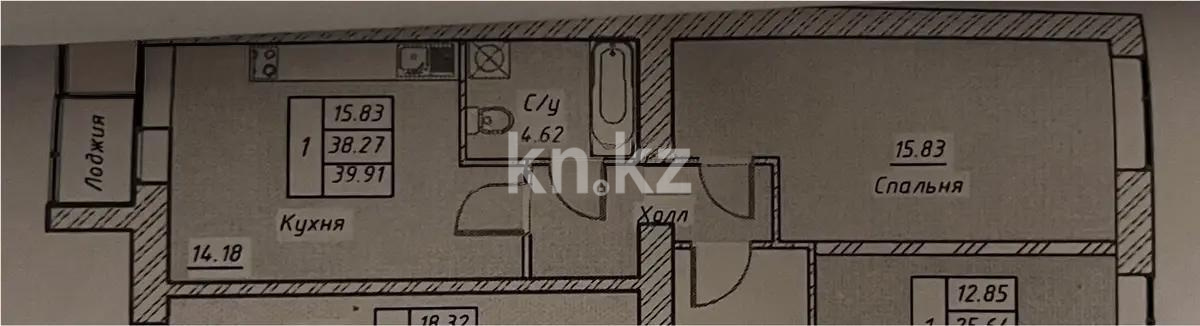 Продажа 1-комнатной квартиры, 39.91 м², ул. Тынышбайулы, дом  6 стр - Продажа  однокомнатных квартир в новостройках Астаны с фото фото 1 из 1