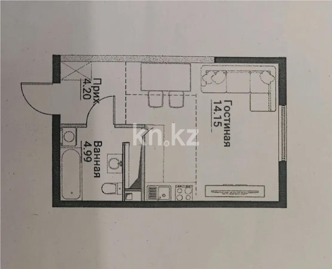 Продажа 1-комнатной квартиры, 29.51 м² в Алматы