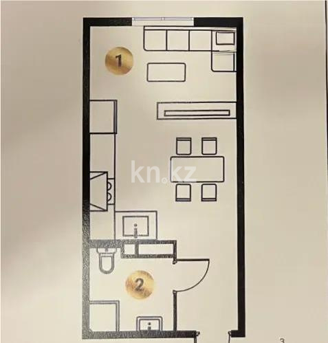 Продажа 1-комнатной квартиры, 37.08 м², ул. Сыбызгы, дом  100 стр в Алматы