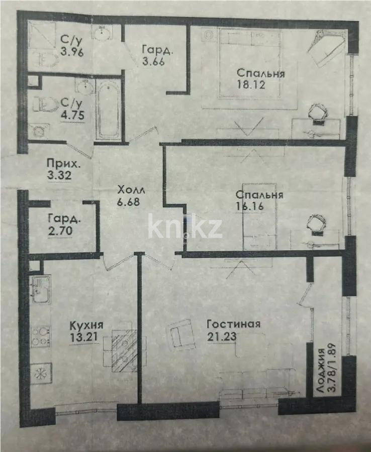 Продажа 3-комнатной квартиры, 94 м² в Алматы
