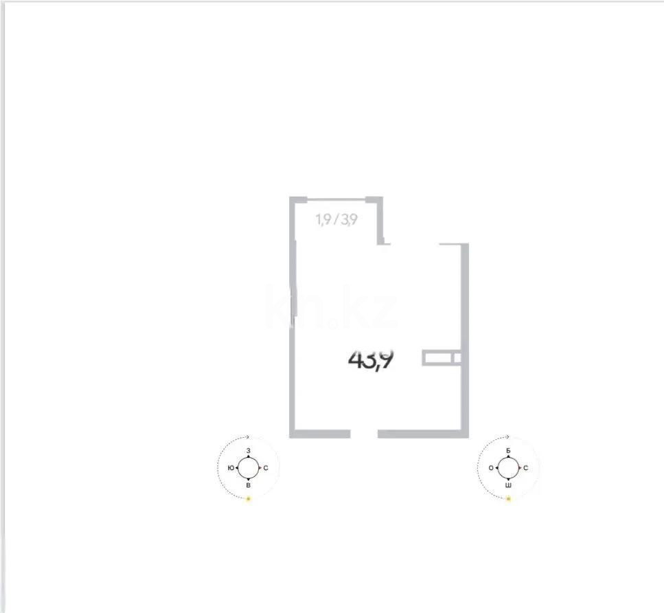 Продажа 1-комнатной квартиры, 43.9 м² в Алматы