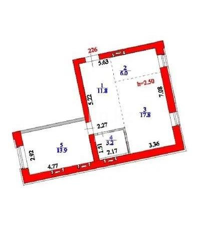 Продажа 2-комнатной квартиры, 49.9 м² в Астане