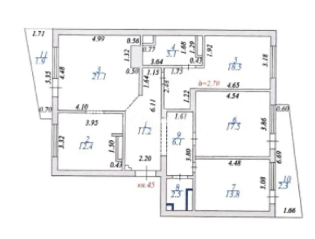 Продажа 4-комнатной квартиры, 112.4 м², ул. Габдуллина, дом  12/1 - Продажа квартир в Астане фото 11 из 11