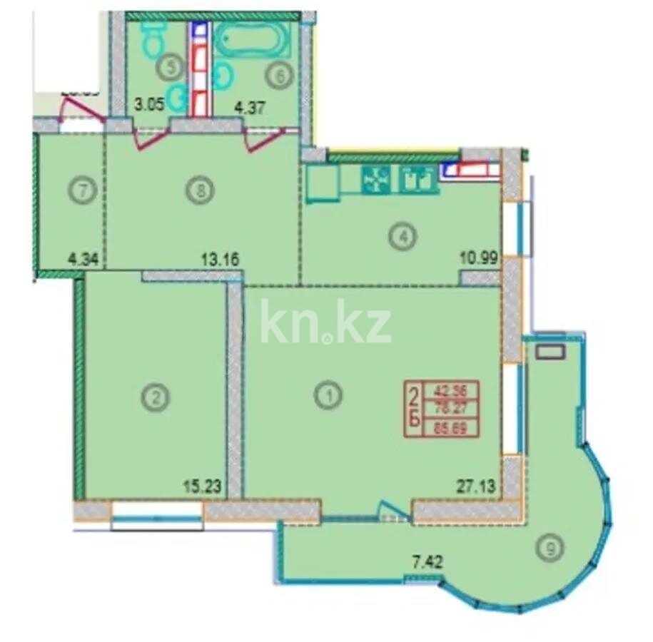 Продажа 2-комнатной квартиры, 91 м² в Алматы - фото 3