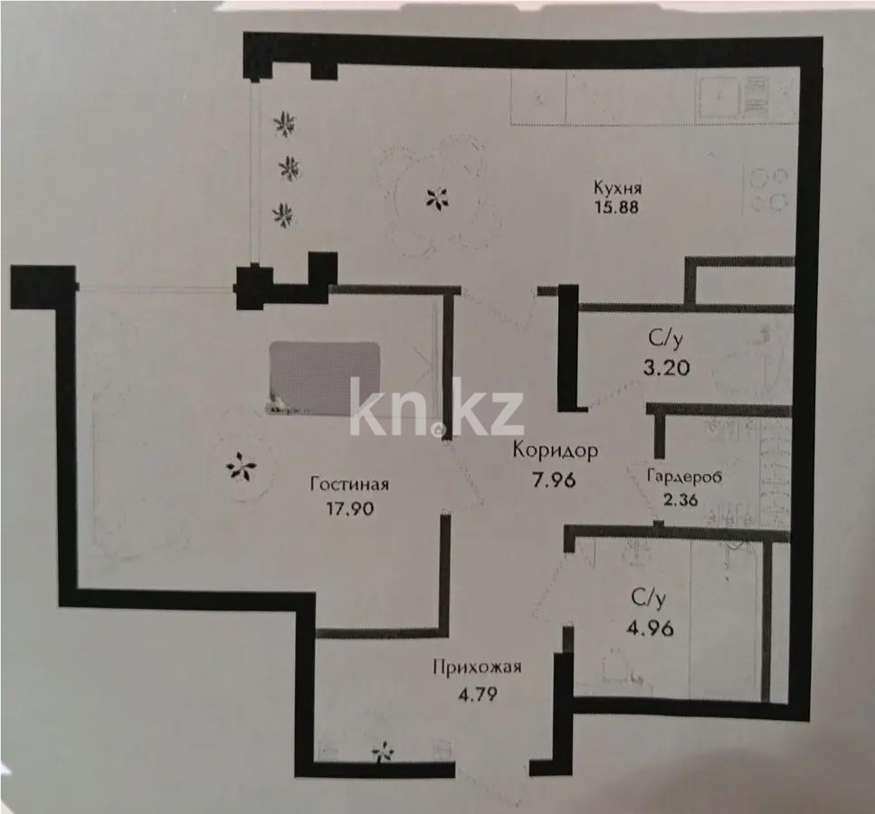 Продажа 2-комнатной квартиры, 59 м² в Алматы