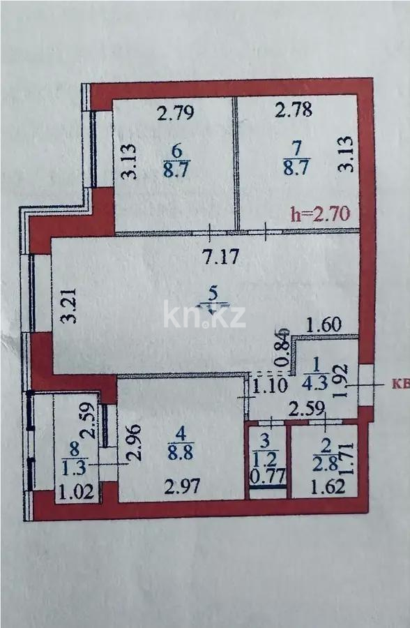 Продажа 3-комнатной квартиры, 58 м² - Продажа квартир в Семее фото 6 из 6