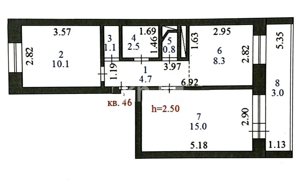 Продажа 2-комнатной квартиры, 45.5 м² в Астане - фото 5
