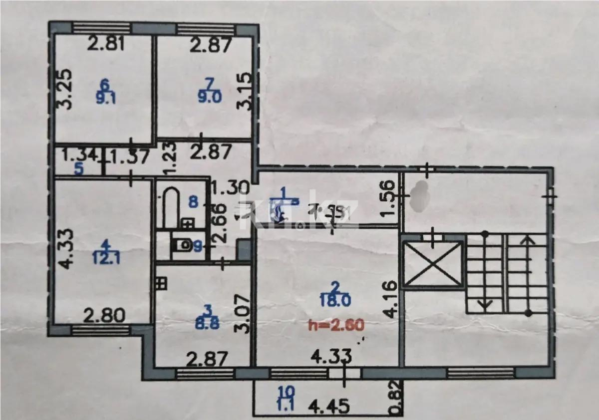 Продажа 4-комнатной квартиры, 78 м², пр. Республики, дом  30/2 - Продажа  четырехкомнатных квартир в Караганде фото 9 из 9