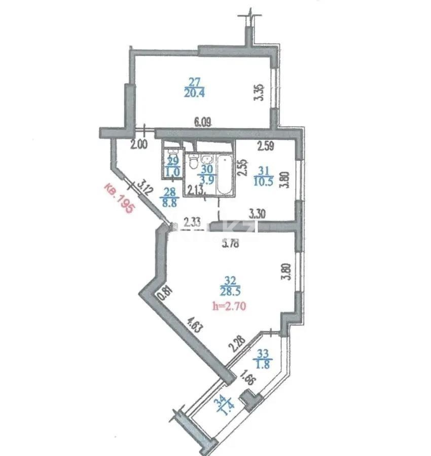 Продажа 2-комнатной квартиры, 76.3 м² - Продажа  двухкомнатных квартир в новостройках Алматы с фото - страница 3 фото 1 из 1