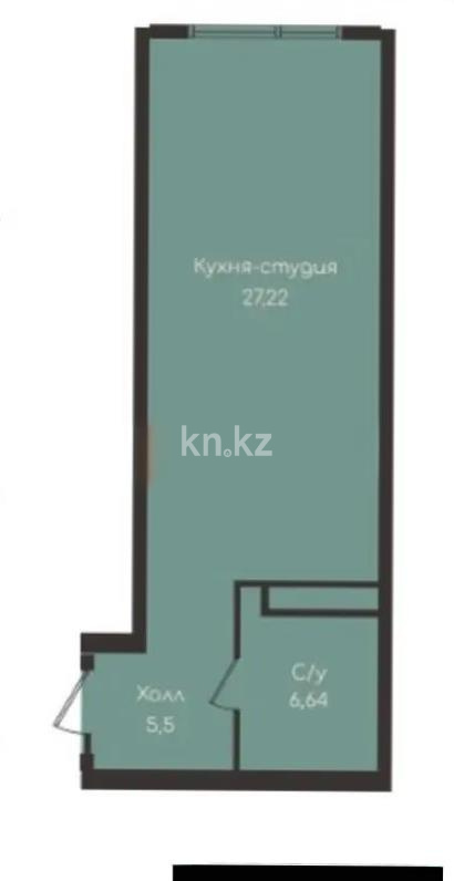 Продажа 1-комнатной квартиры, 39.36 м², ул. Момышулы, дом  100 стр - Продажа квартир в новостройках Алматы без посредников фото 1 из 1