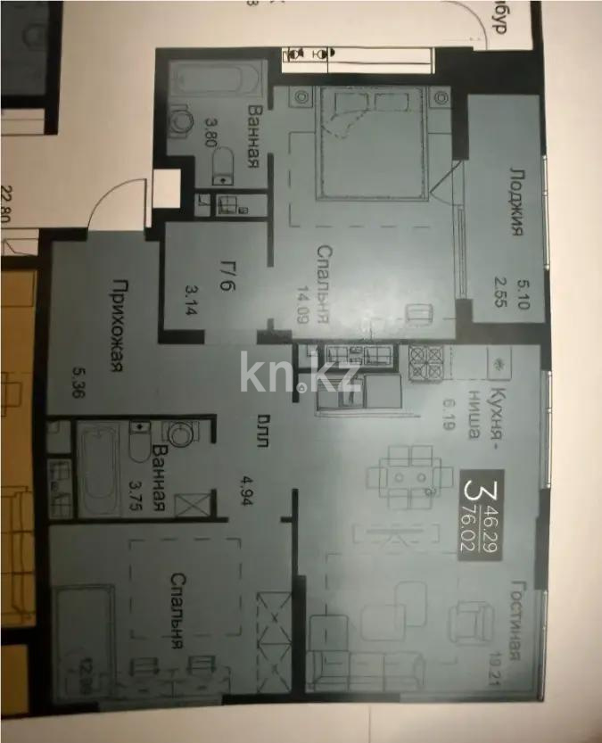 Продажа 3-комнатной квартиры, 80 м² - Продажа квартир в Казахстане - страница 147 фото 6 из 6