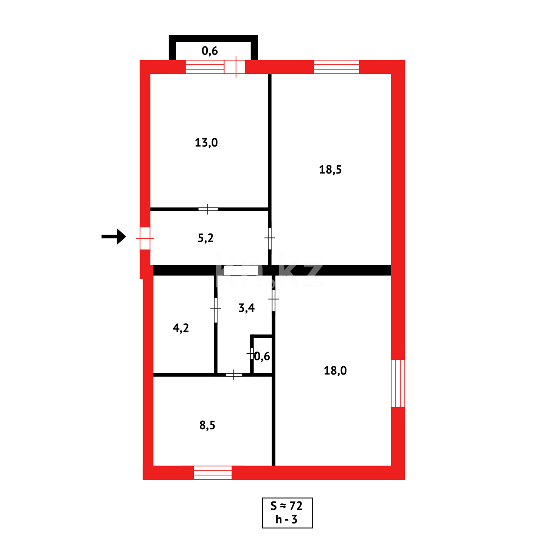 Продажа 3-комнатной квартиры, 72 м² - Продажа трехкомнатных квартир в Караганде фото 13 из 13