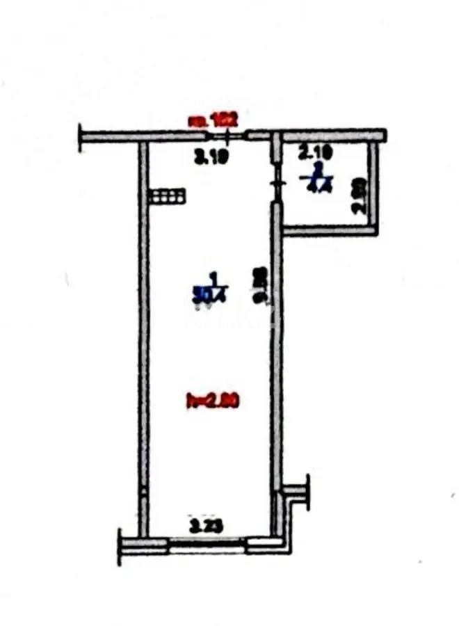 Продажа 1-комнатной квартиры, 35 м², ул. Толе би, дом  285/8 - Продажа  однокомнатных квартир в Алматы без посредников с фото фото 1 из 1