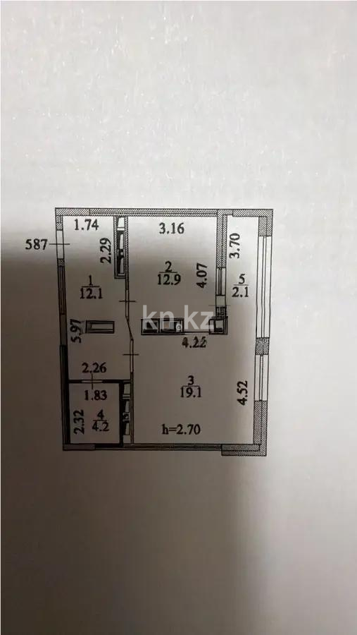 Продажа 1-комнатной квартиры, 50.4 м² - Продажа  однокомнатных квартир в новостройках Астаны - страница 41 фото 1 из 1