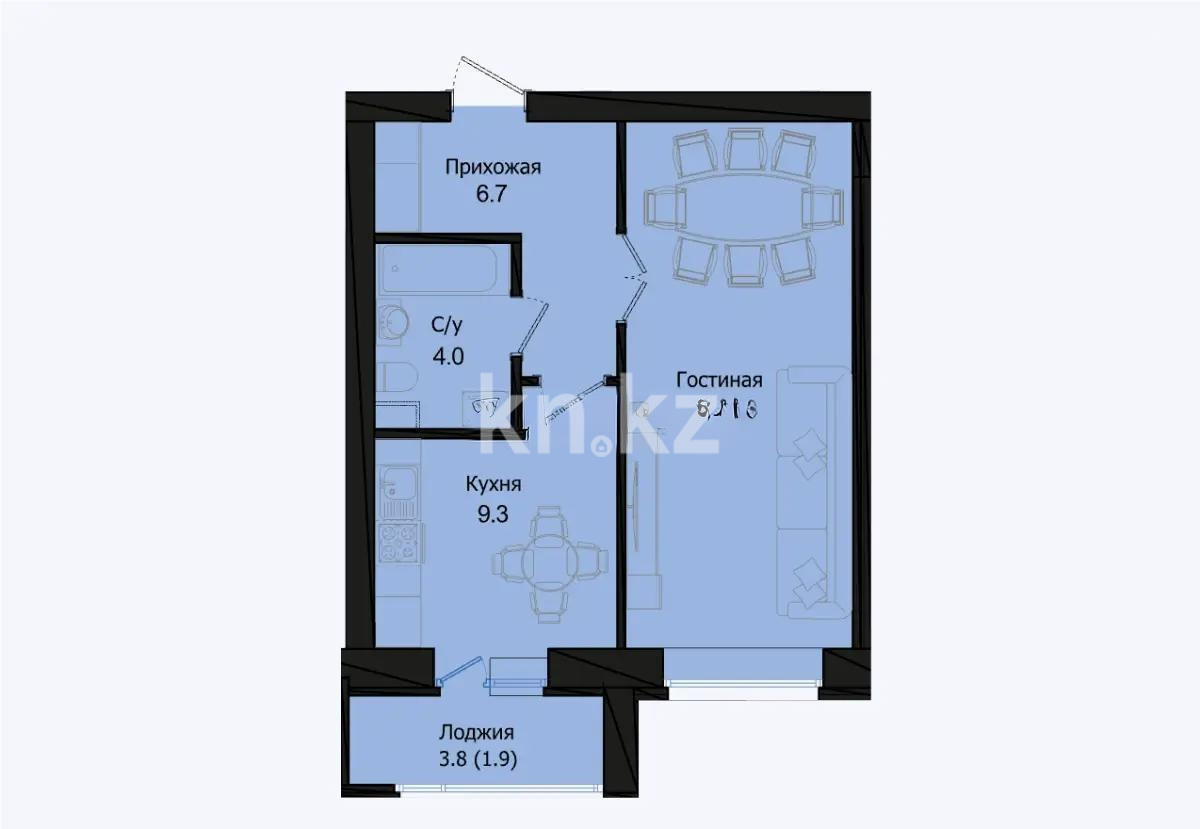 Продажа 1-комнатной квартиры, 42.2 м² - Продажа квартир в Казахстане - страница 18 фото 1 из 1
