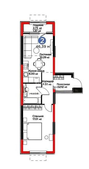 Продажа 1-комнатной квартиры, 47 м² - Продажа однокомнатных квартир в монолитно-каркасном доме в Алматы - страница 4 фото 4 из 4